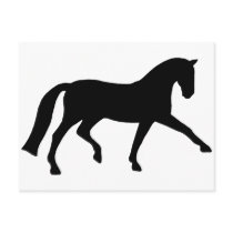 Extended Trot Dressage Horse (black) postcards by dogsandhorses Extended Trot Dressage Horse (black) postcards