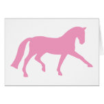 Extended Trot Dressage Horse (pink) Card