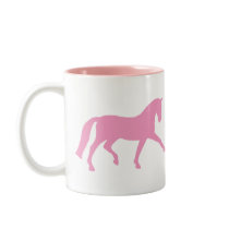 Extended Trot Dressage Horse (pink) mugs by dogsandhorses Extended Trot Dressage Horse (pink) mugs