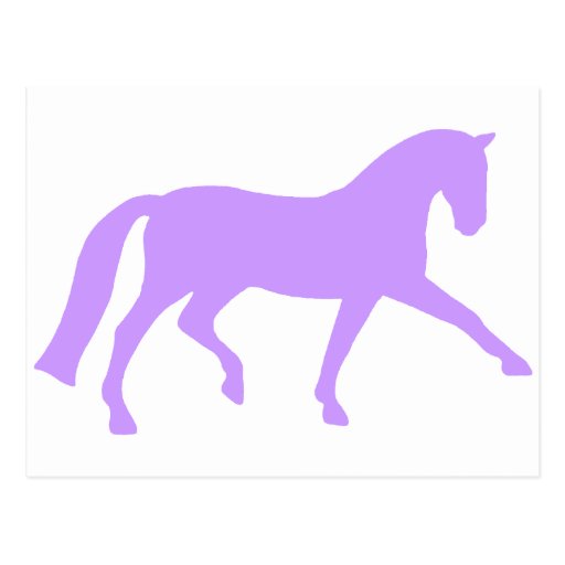 Extended Trot Dressage Horse (purple) Postcards