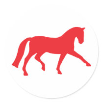 Extended Trot Dressage Horse (red) stickers by dogsandhorses Extended Trot Dressage Horse (red) stickers