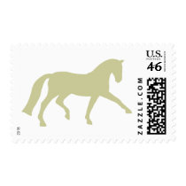 Extended Trot Dressage Horse (sage green) postage by dogsandhorses Extended Trot Dressage Horse (sage green) postage