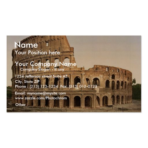 Exterior of the Coliseum, Rome, Italy classic Phot Business Card Template