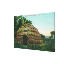 Exterior View of a Tule HutLake County, CA Gallery Wrapped Canvas