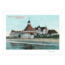 Exterior View of Hotel del Coronado from Pier Postcard