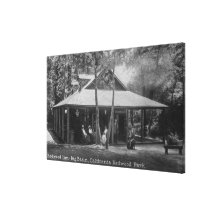 Exterior View of Redwood Inn Stretched Canvas Print
