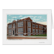 Exterior View of St. Mary's School and Hall Greeting Card
