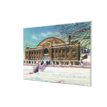 Exterior View of the Olympic Arena in Winter Gallery Wrap Canvas