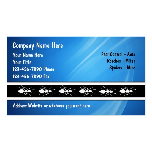 Exterminator Business Cards (front side)