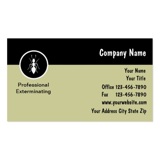 Exterminator Business Cards (front side)