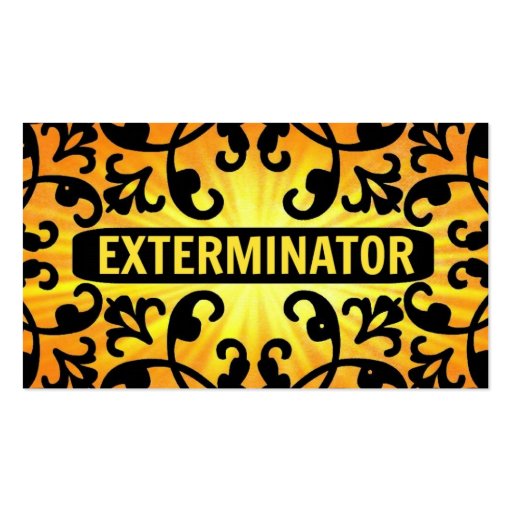 Exterminator Sunshine Damask Business Card (front side)