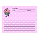 Extra Large Lil' Miss Cuppy Cake Recipe Card Post Card