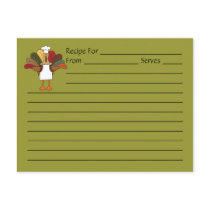 Extra Large Tucker Turkey Chef Recipe Card postcards