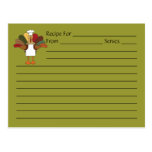 Extra Large Tucker Turkey Chef Recipe Card Post Card