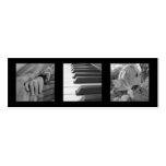 Extra small 3 photo or logo black modern chic business cards