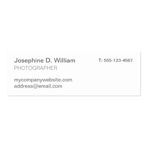 Extra small 3 photo or logo white gray modern chic business card templates (back side)