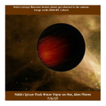 Extra-solar planet found to have water vapor. posters