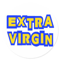 Extra Virgin Round Stickers