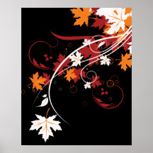 Extracto de las hojas de otoño posters