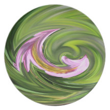 Extracto del rosa y del verde platos para fiestas