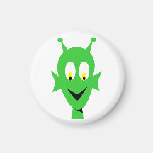 Extranjero verde cómico de Toon del vintage retro Imanes De Nevera