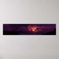 panorama, extrasolar, digital, blasphemy, sunset, ocean, beach, miscellaneous, Poster with custom graphic design