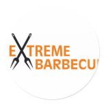 extreme barbecue round sticker