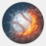 Extreme Baseball Round Stickers