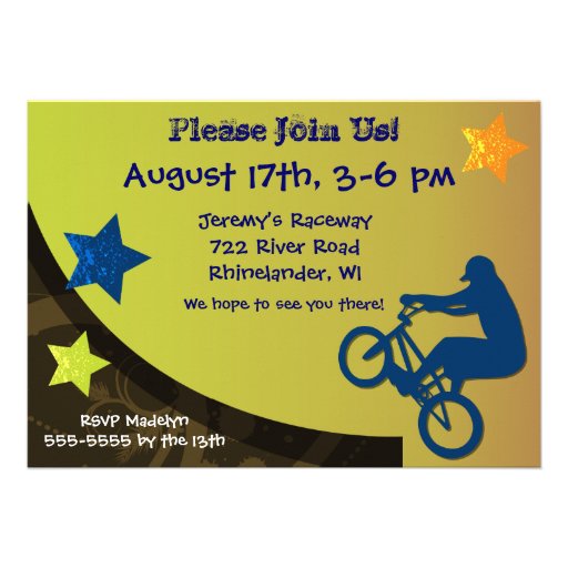 Extreme Biking Custom BIrthday Invitation
