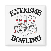 Extreme Bowling Fridge Magnet