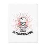 Extreme Bowling Skull &amp; Cross Pins Post Card