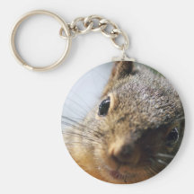 Extreme Closeup Squirrel Picture Key Chain