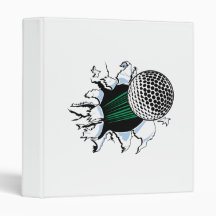 extreme golf golfball ripping through binder