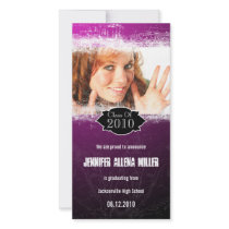 Extreme Grunge Pink Black Graduation Photo Card