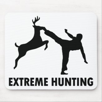 Extreme Hunting Deer Karate Kick Mousepads