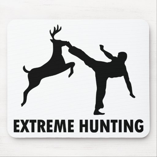 Extreme Hunting Deer Karate Kick Mousepads