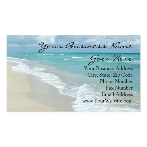 Extreme Relaxation Beach View Business Cards (front side)