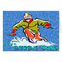 Extreme Skiing Greeting Cards