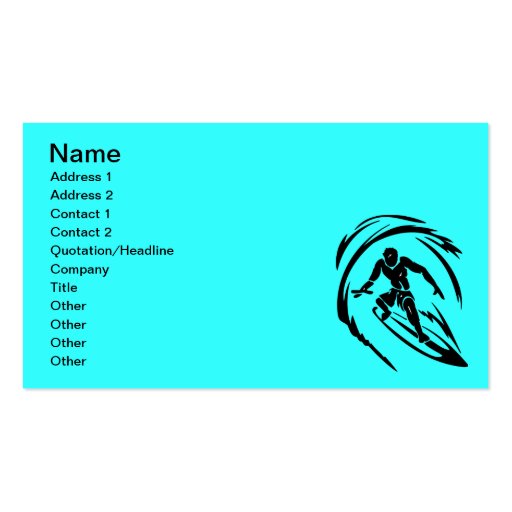 extreme_sport_003 SURFING DUDE TATTOO TRIBAL Business Card