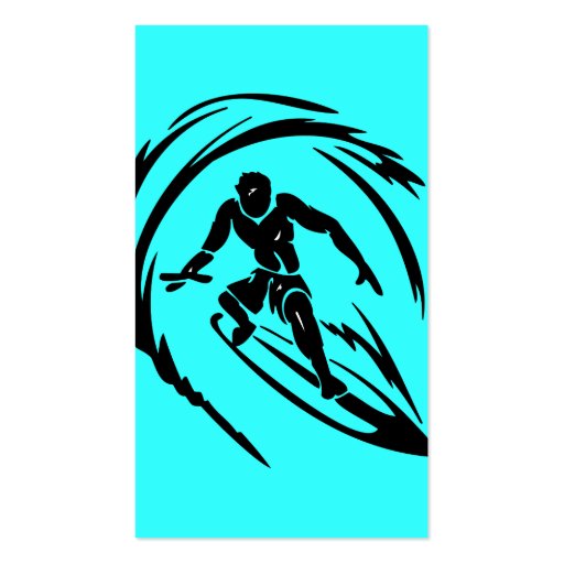 extreme_sport_003 SURFING DUDE TATTOO TRIBAL Business Card (back side)