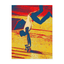 Extreme Sports Freestyle Skateboard Trick Post Card