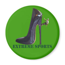 Extreme Sports Stiletto Climbing Fridge Magnet