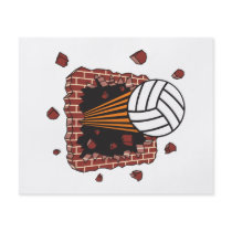 extreme volleyball breaking brick wall flyer design