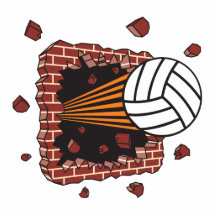 extreme volleyball breaking brick wall acrylic cut out