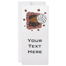 extreme volleyball breaking brick wall rack card design