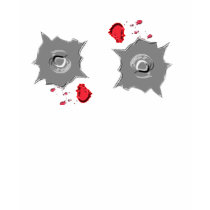 EXTREMELY FREAKISH BULLET HOLE BOOBS t-shirts