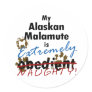 Extremely Naughty Alaskan Malamute Round Sticker