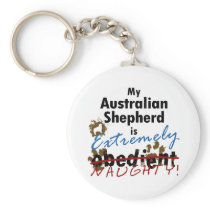 Extremely Naughty Australian Shepherd Key Chain