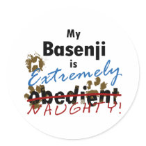 Extremely Naughty Basenji Stickers