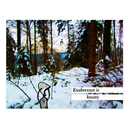 exuberance is beauty postcard
